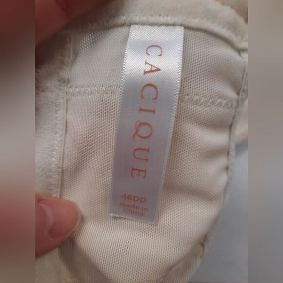 Cacique Lightly Lined Balconette Bra 46DD Gray White Striped - Picture 3 of 4